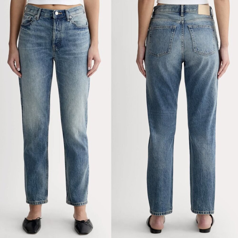 Everlane NWT The Curvy 90’s Cheeky Straight Crop Jean in Vintage Mid Blue, 28
